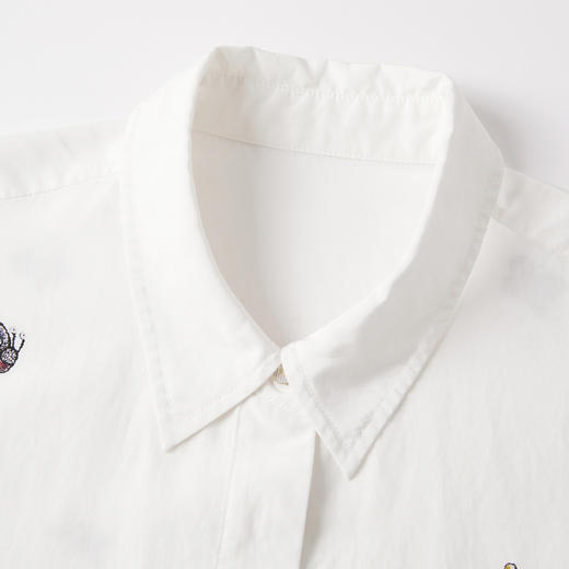 谜底衬衣长袖女2025秋季新品通勤垂顺蜜蜂绣花宽松衬衫253GC1171 商品图3