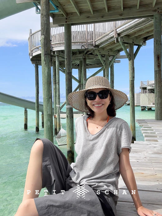 PETIT SCHAN小闪 #063 babysbreath 满天星 巴拿马草度假高级感纯手工六芒星编织大檐草帽 商品图6