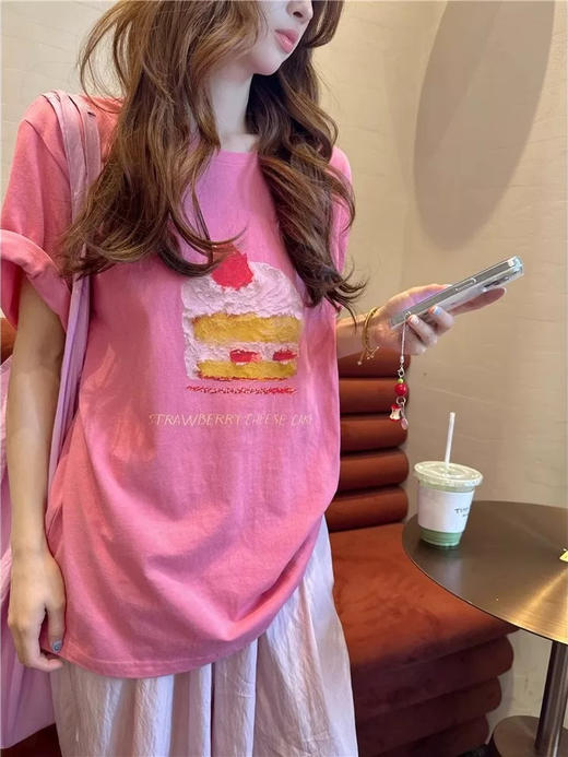 莓莓芭乐蛋糕短袖软糯冰淇淋蛋糕棉T 商品图1