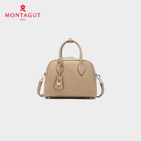 梦特娇女包2025头层牛皮保龄球包手提小包秋季新款单肩斜挎包女