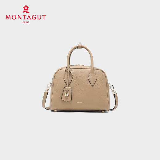 梦特娇女包2025头层牛皮保龄球包手提小包秋季新款单肩斜挎包女 商品图0