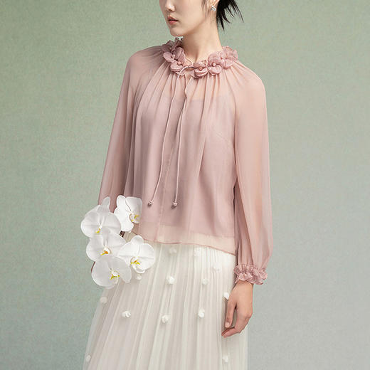 【林栖设计小店】桑蚕丝衬衣两件套正反两穿温柔花边2025秋季新款吊带上衣F1953200 商品图2