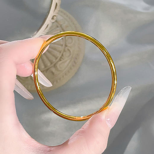 【限时克减150元】足金999.9 实心光面光圈素圈固口手镯素圈手镯(面宽约2.7-3.1mm)(SZ00330-04)预售产品下单后不退款不退货不换货不补差价 商品图2