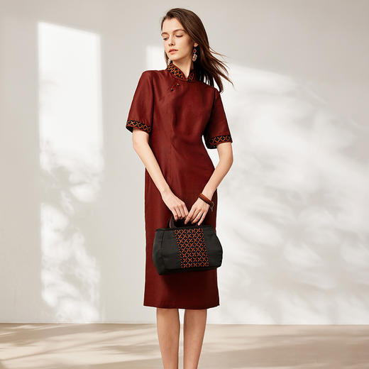 TANGY Collection天意2025秋季新品商场同款旗袍女连衣裙L253808 商品图1