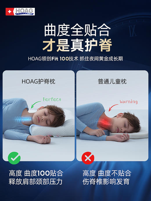 美国霍格Hoag儿童枕头6个月1到3到6岁以上四季通用宝宝婴儿枕专用 商品图2