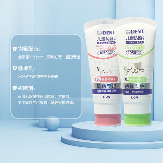 狮王6-12岁 龋克菲防蛀牙膏 60克/支 苹果味/草莓味 国版 商品图1