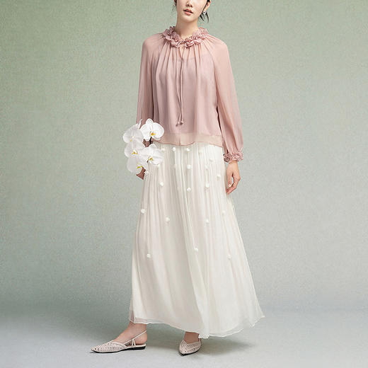 【林栖设计小店】桑蚕丝衬衣两件套正反两穿温柔花边2025秋季新款吊带上衣F1953200 商品图1