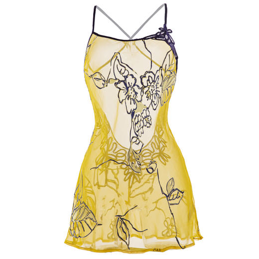 烂花绡轻盈微透露背中款真丝睡裙 DD241 商品图0