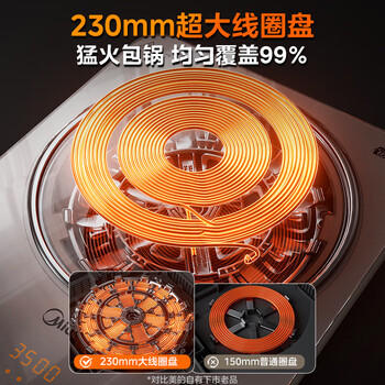 美的（Midea）铂钻家用电磁炉3500W大功率电陶炉电池炉多功能电磁灶电池炉爆炒大面板耐磨易洁煮小米粥MC-E35C02 /家用电器 /厨房小电 /电磁炉/电陶炉 商品图4