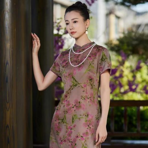 【à perles】夏资chen*新中式国风旗袍 6A级 28mm 桑蚕丝连衣裙 商品图0