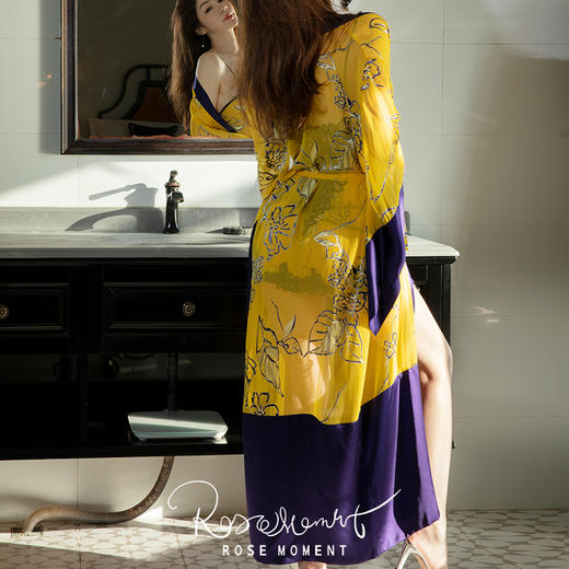 烂花绡轻盈微透重典雅中款真丝睡袍 P241115 商品图3