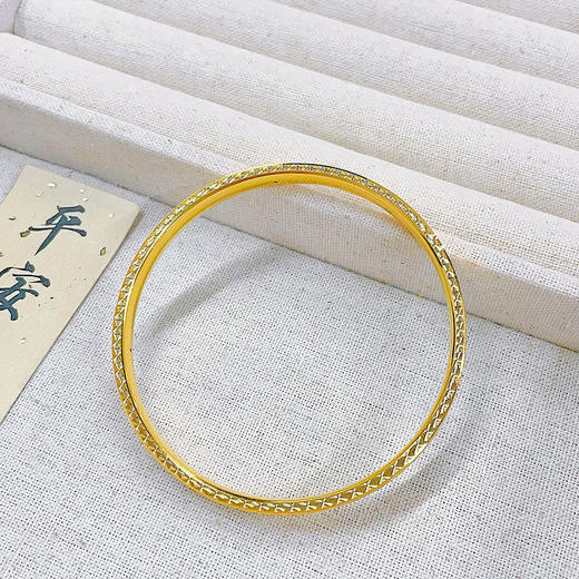 【限时克减150元】足金 无氰5D空心固口手镯鱼鳞招财进宝吉言手镯（面宽约5.9-6.3mm）(AR5DSZ00052)(预售产品下单后不退款不退货不换货不补差价 商品图3