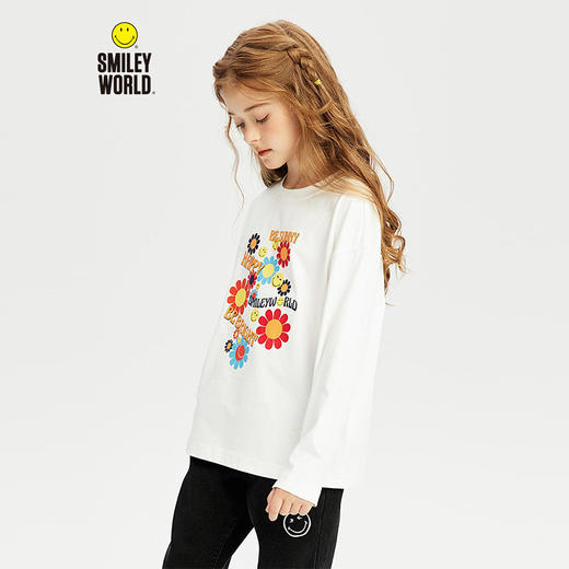 SMILEY WORLD法国笑脸童装童趣印花长袖t恤秋冬S23325T620 商品图1