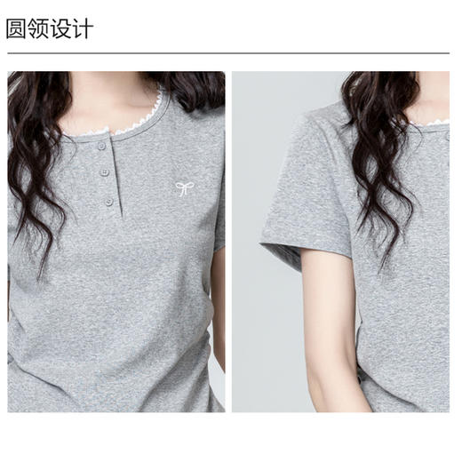 裁缝学苑AH29新款褶皱收腰短袖T恤纸样女装半开圆领正肩体恤 商品图2