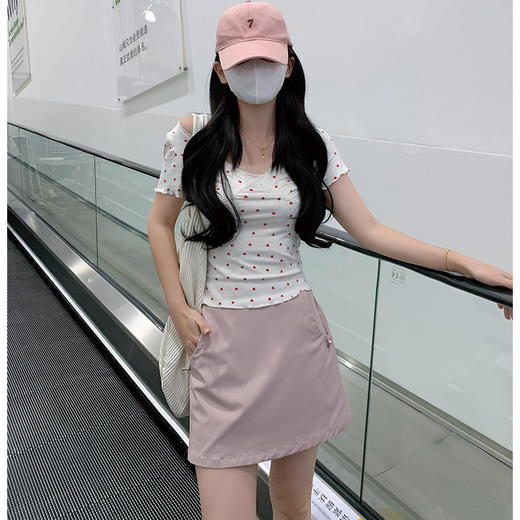 【YW】无忧购粉色速干工装半身裙女夏季2025新款显瘦冰丝a字短裙防走光包臀裙2416（截单后3-5天发货） 商品图0