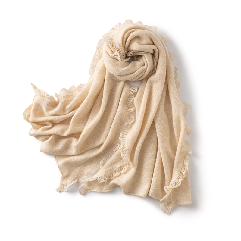 老板娘实力宠粉！重工流苏山羊绒大披肩女毯子R23050