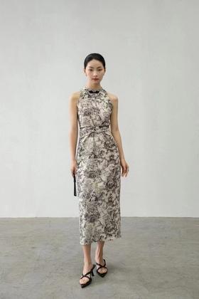 Le Malene 水墨印花无袖连衣裙 20901