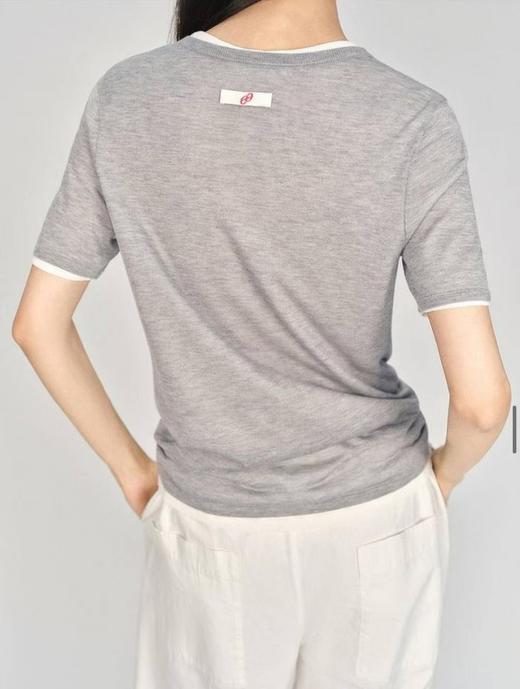 轻奢系列！真俩件针织短袖，可随意拆分！撞色俩件套针织短袖！2025新款羊绒莱赛尔短袖！ 商品图2