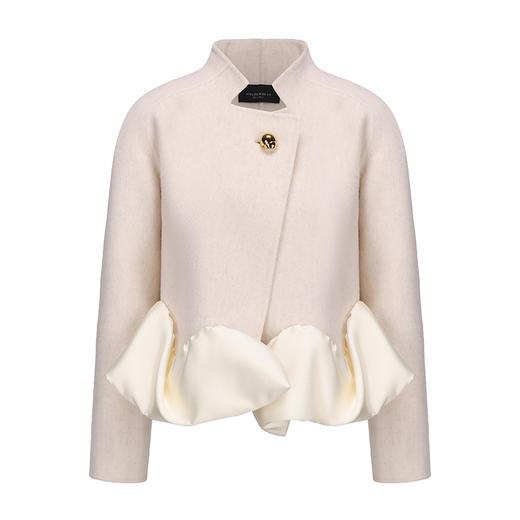 【北欧冬絮】下摆立体云朵环绕绵羊毛双面呢短外套 商品图4