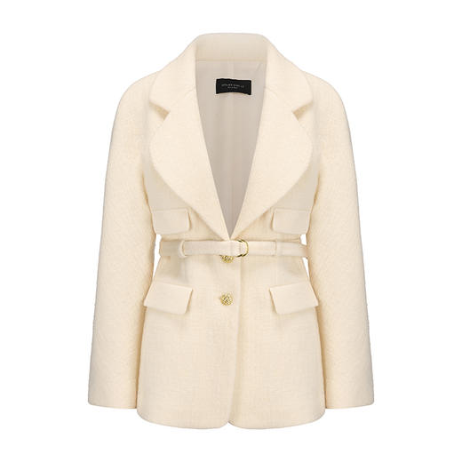 【马德里不思议】复古花扣可收腰绵羊毛西装外套 商品图4