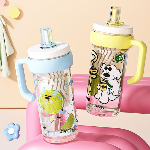 【解锁少女心💖】耐高温可爱手把水杯✨卖萌樱花粉&清新海盐蓝，随时随地泡茶喝靓饮🍵！全身可拆卸，冲洗超方便👍快来Pick你的缤纷色彩吧！ 商品图1