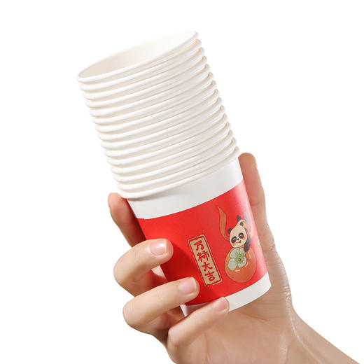 【批发】美丽雅加厚吉庆纸杯228ml新年迎客杯 80个/袋 商品图2