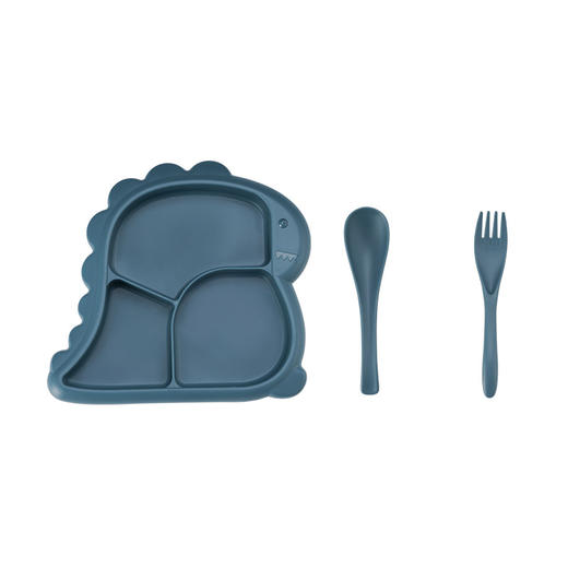 【营养搭配均衡，分格设计美食不串味~】婴幼儿三格分隔盘分格餐盘  卡通恐龙餐盘 儿童餐具饭碗组合套装-QQ 商品图10