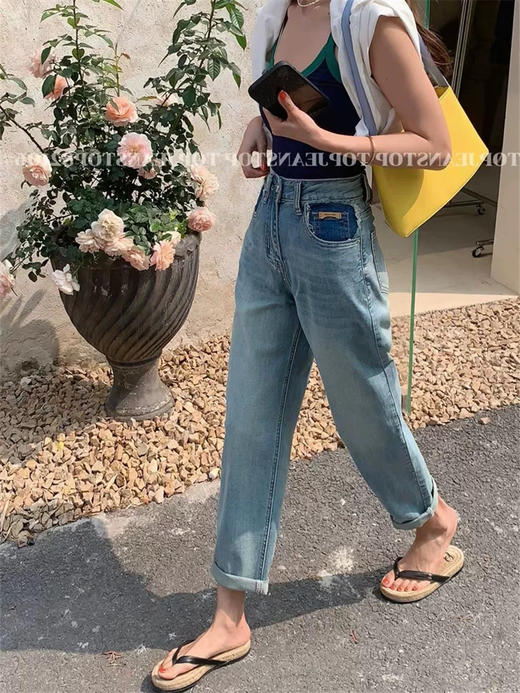 弹力牛仔萝卜裤 商品图1