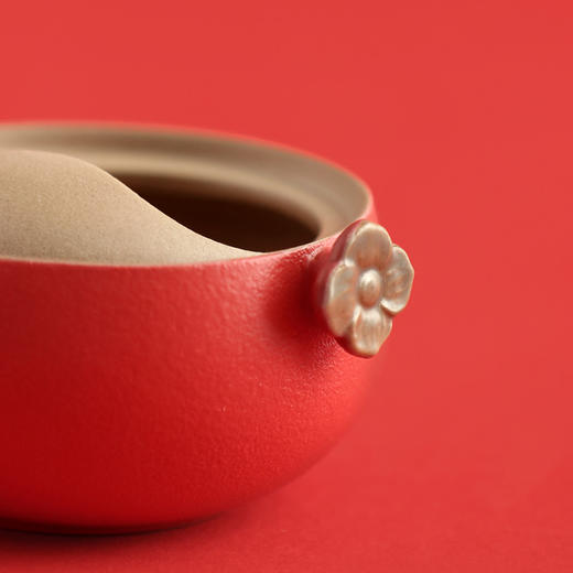 万仟堂（Edenus）旅行茶具 高档快客杯陶瓷套装一壶一杯女性便携包送礼 事事如意A 朱漆釉（升级版） 商品图3