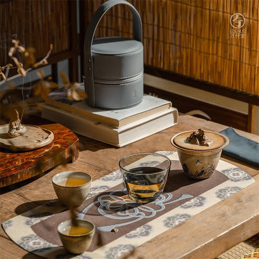 万仟堂（Edenus）旅行茶具套装 敦煌联名高档便携快客杯 越过山丘A 叶黄釉 商品图0