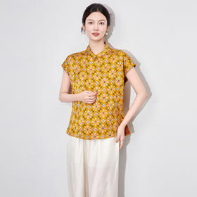 「高货wl」全新升级【铂金会员321/天猫429/差价108】(73835)洛诗琳新中式气质提花香云纱上衣2025夏季复古国风小上衣wl73835