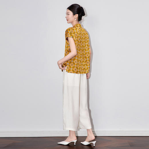 「高货wl」全新升级【铂金会员321/天猫429/差价108】(73835)洛诗琳新中式气质提花香云纱上衣2025夏季复古国风小上衣wl73835 商品图1