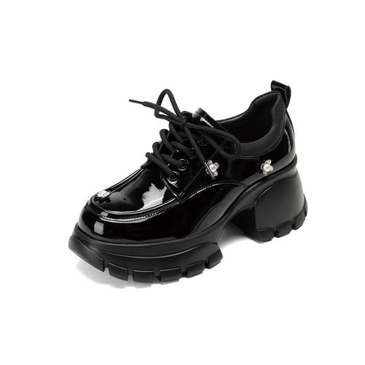 Westory2025年秋季厚底乐福鞋甜酷系带百搭深口单鞋S25CM76351 商品图1