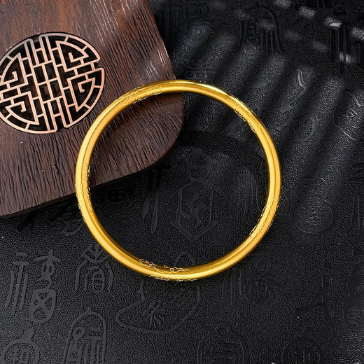 【限时克减150元】足金999.9 #超轻 古法空心固口超轻祥云纹手镯（面宽约4.3-4.7mm，厚约4.3mm)(ANWGFSZ00751)预售产品下单后不退款不退货不换货不补差价 商品图1
