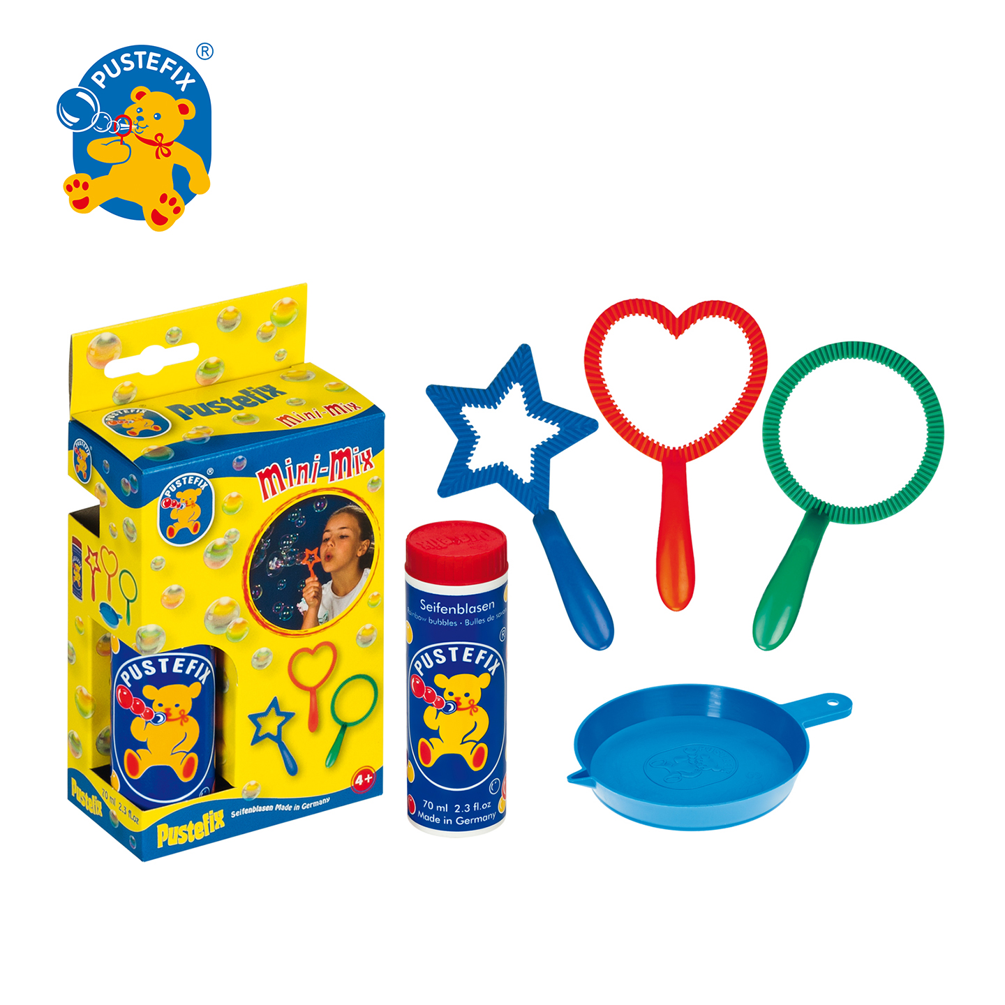 PUSTEFIX泡特飞 三件套吹泡泡 泡泡玩具 适用年龄3岁+ 安全无毒 不刺激 德国原装  869-455
