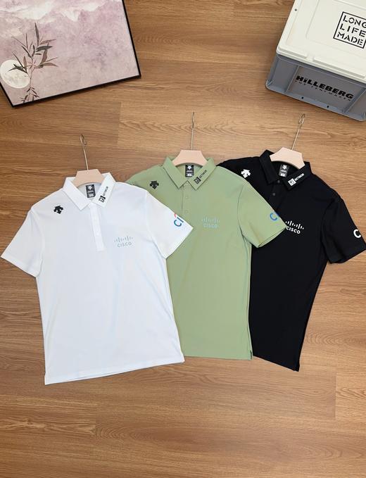 点此购买 迪桑特夏季男士高尔夫FIELD系列防晒修身短袖POLO衫 LL 324079 商品图0