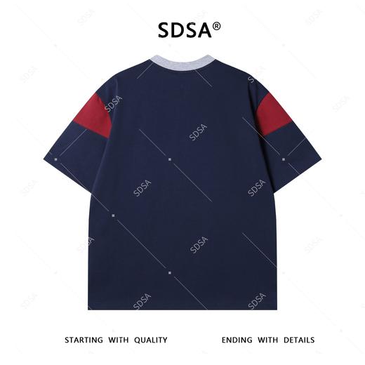 T4161夏季高级感新款男士简约撞色半拉链短袖T恤商务百搭圆领宽松上衣 商品图5