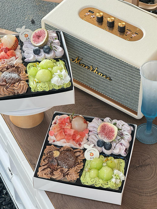 口味蛋糕四喜盒子【蓝莓 蜜桃 巧克力 开心果】 商品图0