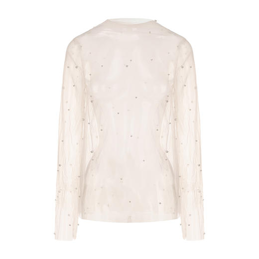 【银河闪烁】珍珠点缀透视重工纱纱上衣 商品图4