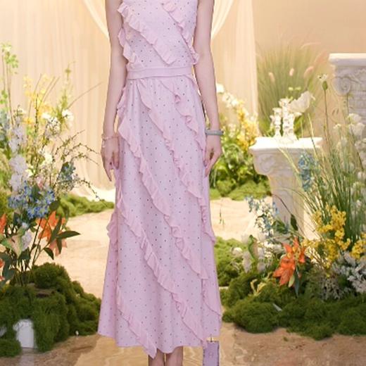 MAXRIENY25新款烫钻荷叶边重工设计感半裙(货号:MF86SK252) 商品图1