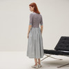 谜底连衣裙短袖女2025秋季新品气质弹力针织拼接A摆长裙253ML1213 商品缩略图2