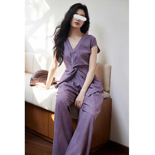 裁缝学苑AH31设计感不规则扭结V领衬衫纸样阔腿裤子高腰套装打版 商品图3