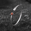 【锤纹小鱼】S999.9足银南红玛瑙开口手镯【CW-SZ01999】 商品缩略图1
