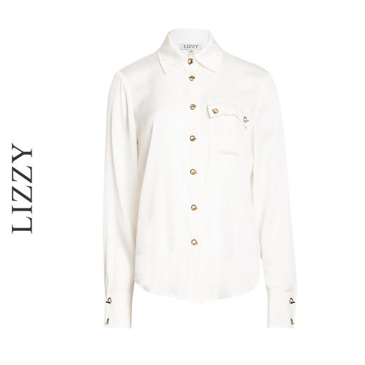 LIZZY时尚帅气工装风重磅桑蚕丝气质通勤长袖衬衫7973 商品图4