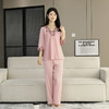 TZW-缎面睡衣女款高级感蕾丝边睡裙冰丝夏季薄款长裤套装可外穿家居服 商品缩略图6