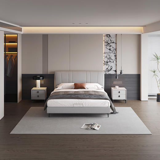 顾家家居整装 现代舒适 皮/布艺床 KZ.B1068PQ1/BQ1 悦梦 商品图1