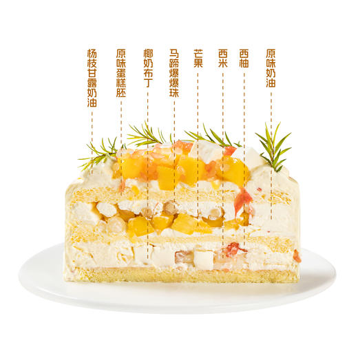 【老客户专享价】夏季新品上新-杨枝甘露纯动物奶油半糖蛋糕 商品图6