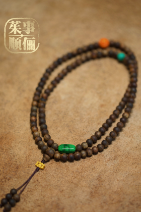 【茱事顺俪】18k金沉香绿松翡翠手链