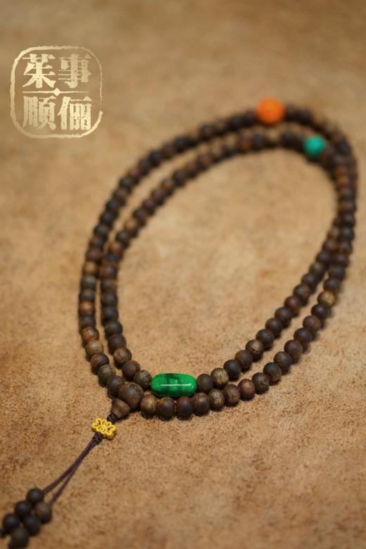 【茱事顺俪】18k金沉香绿松翡翠手链 商品图0