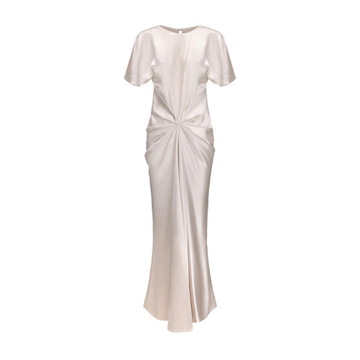 【披星戴月】立裁垂褶醋酸混纺飘袖礼服长裙 商品图4